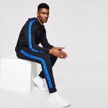 Shein Men Pocket Front Drawstring Color Block Hoodie & Pants Set