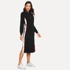 Shein Button Side Zip Front Dress