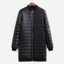 Shein Zip-up Solid Puffer Coat