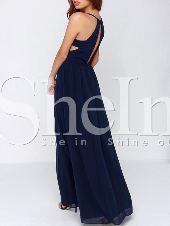 Shein Navy Spaghetti Strap Perfect Maxi Dress