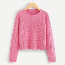 Shein Mixed Knit Solid Jumper