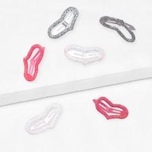Shein Girls Heart Shaped Glitter Hair Clip 6pcs