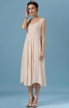 Shein Apricot Scoop Neck Sleeveless Vintage Loose Dress