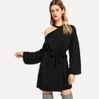 Shein Asymmetrical Neck Self Tie Dress