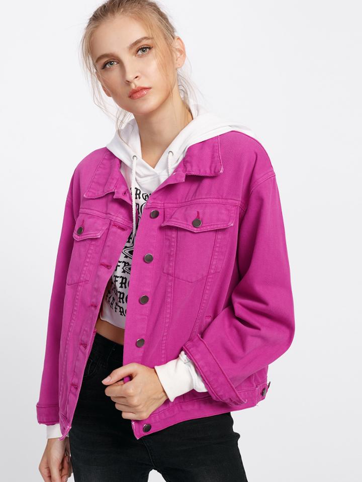 Shein Pocket Patched Drop Shoulder Utility Jacket