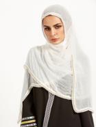 Shein White Faux Pearl Hijab Scarf