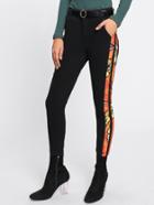 Shein Graffiti Print Side Skinny Jeans