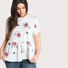 Shein Plus Flower Embroidery Smock Top