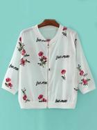 Shein Flower Embroidered Sheer Jacket