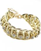 Shein Gold Crystal Chain Bracelet