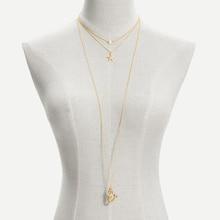 Shein Mermaid & Starfish Pendant Chain Necklace