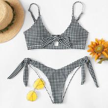 Shein Gingham Tie Side Bikini Set