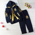 Shein Toddler Boys Letter Print Sweatshirt & Hooded Vest & Pants