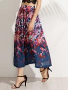Shein Multicolor Floral Midi Skirt