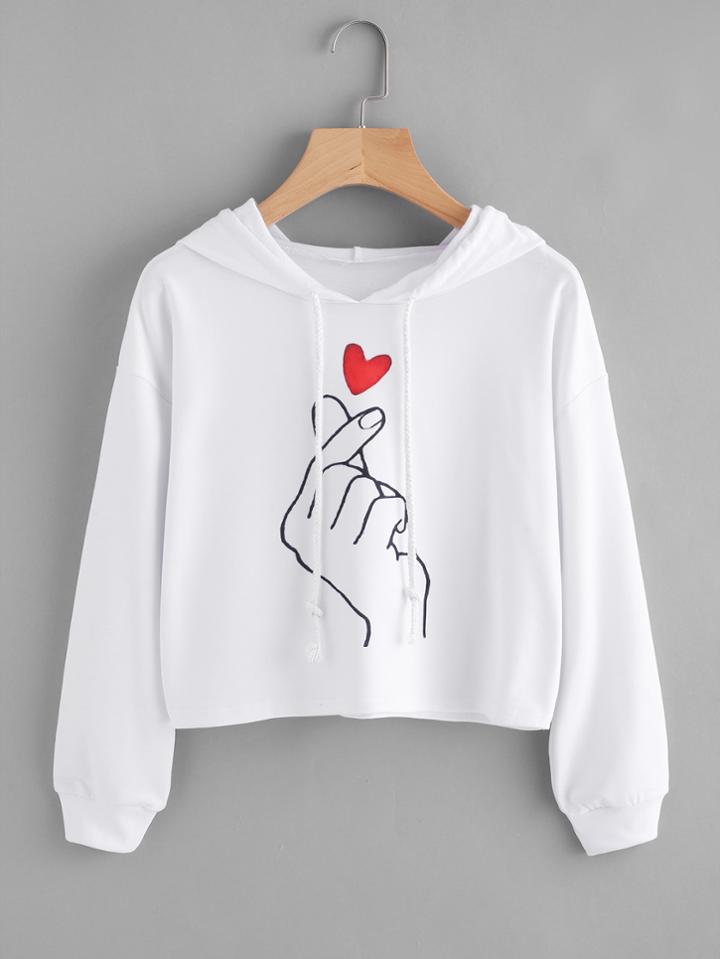 Shein Hand Print Hoodie