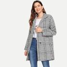Shein Houndstooth Single Breasted Outerwear