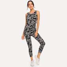 Shein Camo Print Skinny Jumpsuit