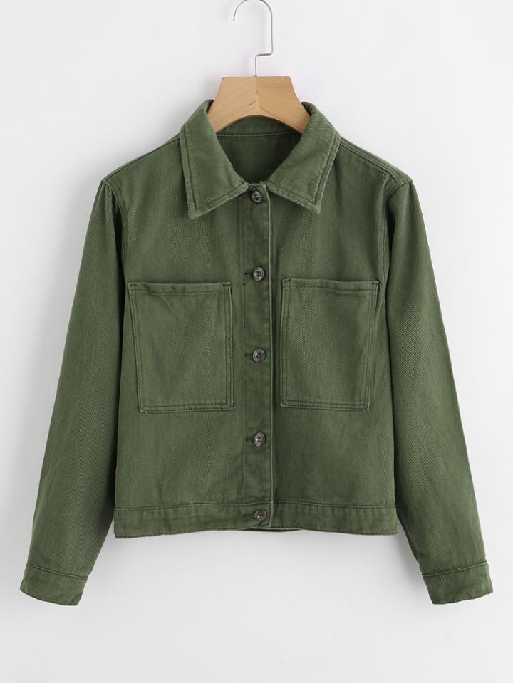 Shein Dual Pocket Denim Jacket