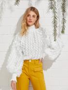 Shein Smocked Neck Allover Fringe Top