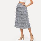 Shein Stripe Tiered Layered Skirt