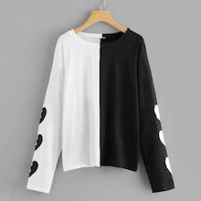 Shein Plus Cut And Sew Panel Tee