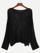 Shein Black Hollow Out Sweater