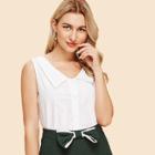 Shein Pointed Collar Sleeveless Blouse