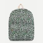 Shein Leopard Print Canvas Backpack