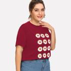 Shein Plus Daisy Print T-shirt