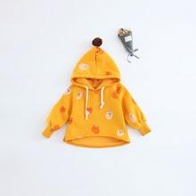 Shein Girls Cartoon Print Dip Hem Hoodie