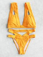 Shein Cutout Detail Triangle Bikini Set