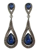 Shein Blue Elegant Long Drop Earrings