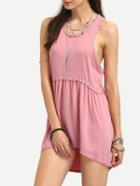 Shein Lace Trimmed High-low Tank Dress