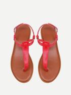 Shein Toe Post Pu Flat Sandals