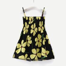 Shein Girls Floral Print Pleated Cami Dress