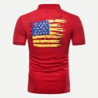 Shein Men Graphic Print Back Solid Polo Shirt