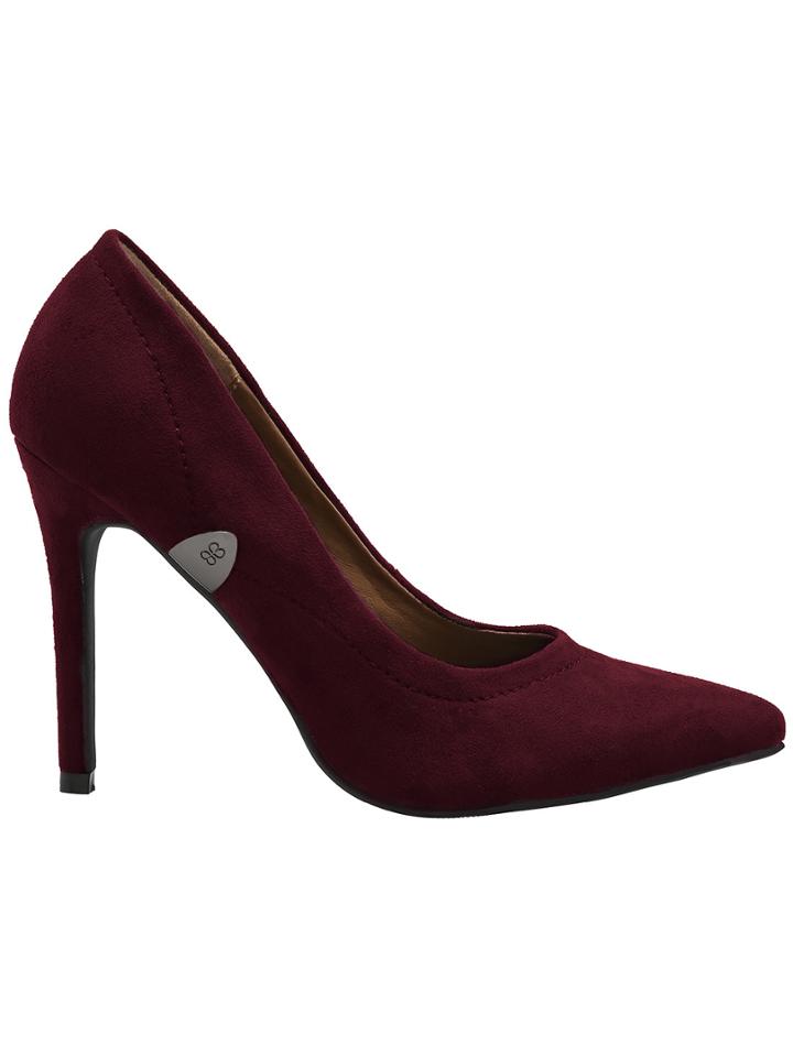 Shein Burgundy Stiletto High Heel Point Toe Pumps