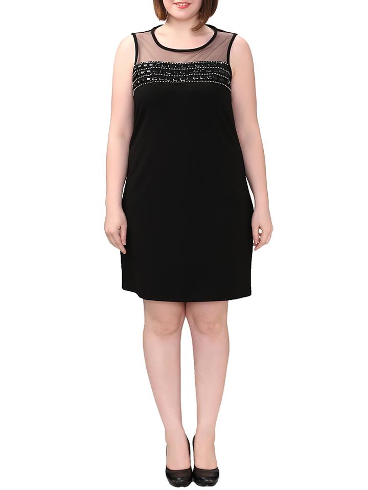 Shein Black Sleeveless Beaded Plus Dress
