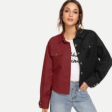 Shein Single Breasted Two Tone Jacket