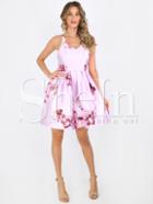 Shein Pink Flower Print Criss Cross Back Dress