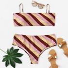 Shein Plus Colorblock Striped Bikini Set