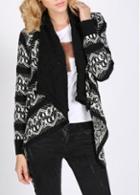 Rosewe Classic Long Sleeve Print Design Turndown Collar Cardigans