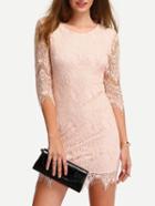 Shein Elbow Sleeve Lace Bodycon Dress