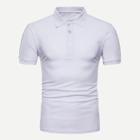 Shein Men Ribbon Tape Detail Solid Polo Shirt