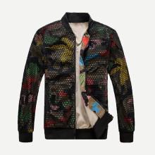 Shein Men Cut Out Camouflage Jacket