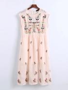 Shein Flower Embroidery 2 In 1 Dress