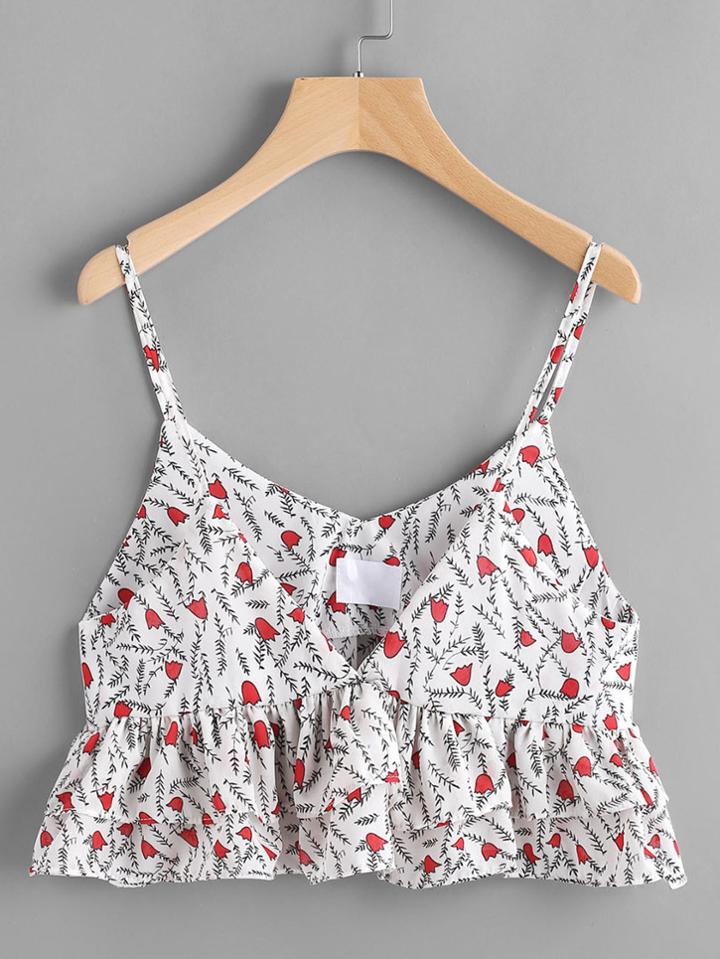 Shein V Neckline Calico Print Cami Top