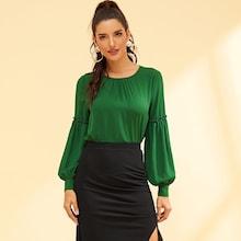 Shein Frill Trim Semi Sheer Top