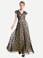 Shein Surplice Neckline Floral Lace Overlay Dress
