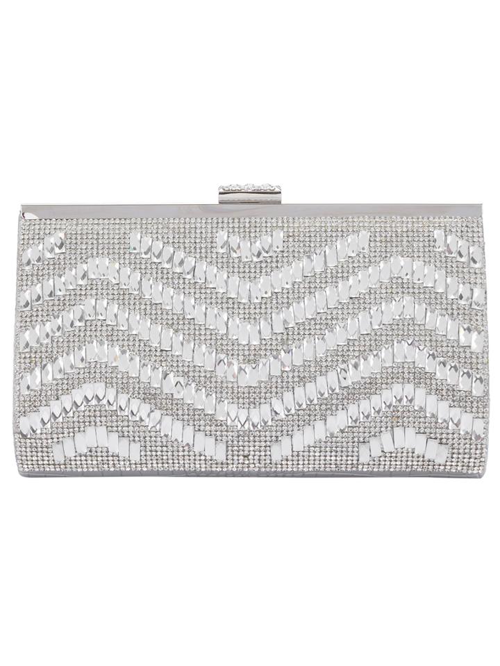 Shein Silver Crocodile Bead Chain Bag